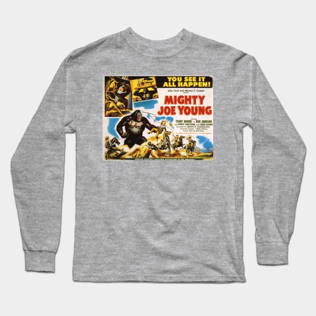 Classic Kaiju Monster Lobby Card - Mighty Joe Young Long Sleeve T-Shirt by Starbase79